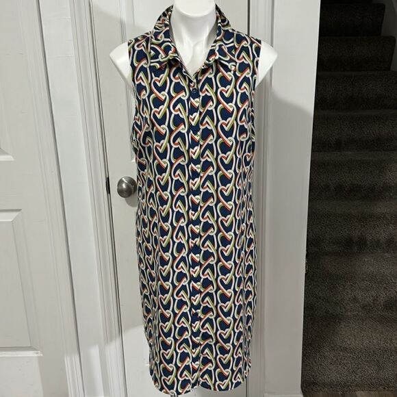 Cabi HEART PRINT MULTICOLOR  MIDI DRESS SIZE M - Picture 1 of 13